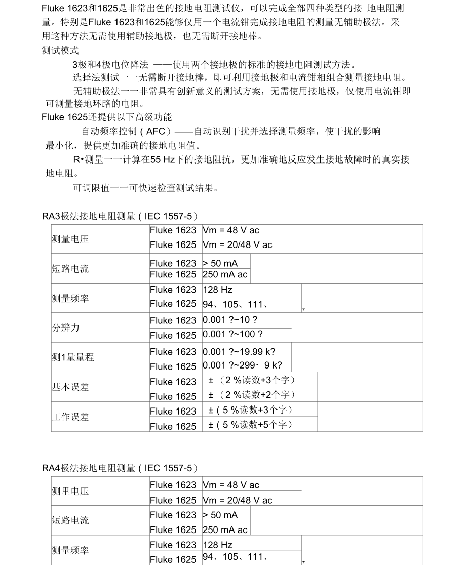 Fluke1623接地电阻测试仪_第1页