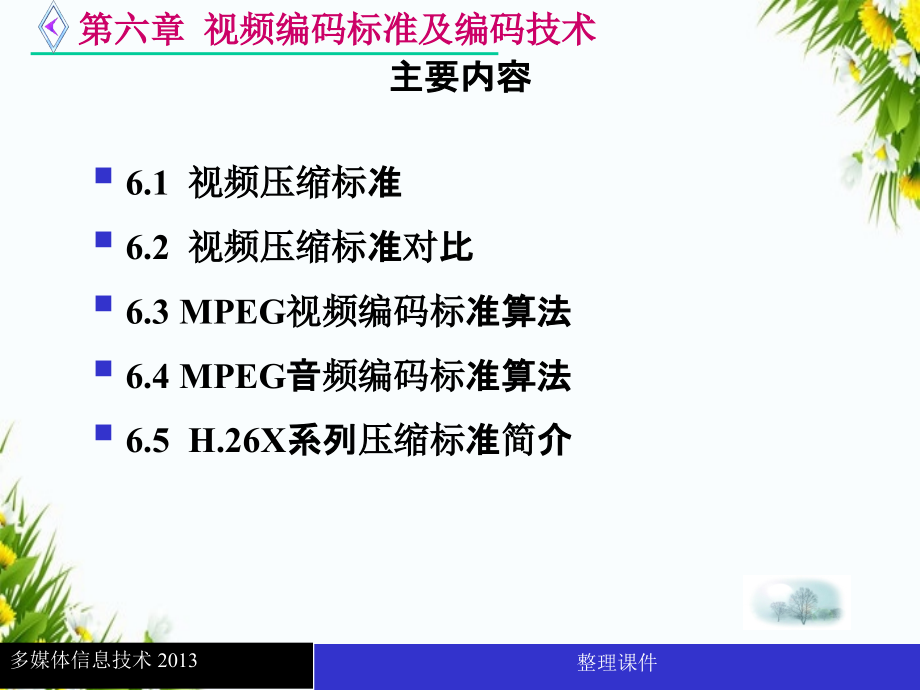 【教学】第六章_视频缩编码标准及编码技术_第1页
