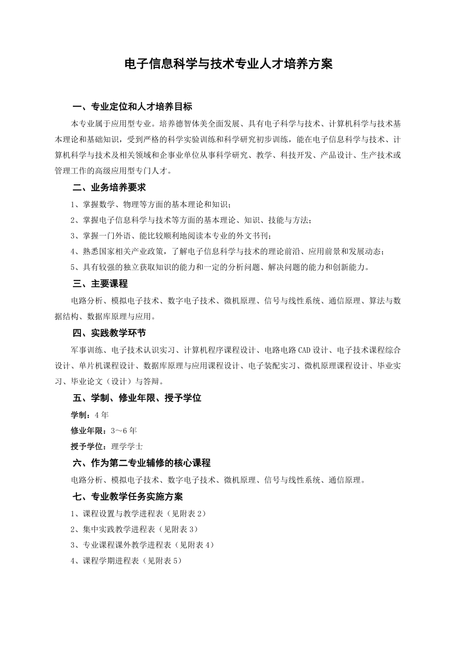 【电子信息科学与技术专业人才培养方案】_第1页