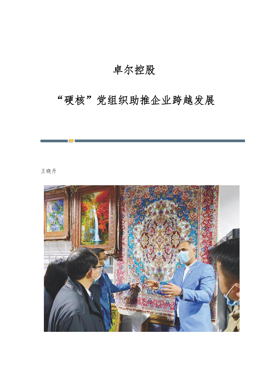 卓尔控股：硬核党组织助推企业跨越发展_第1页
