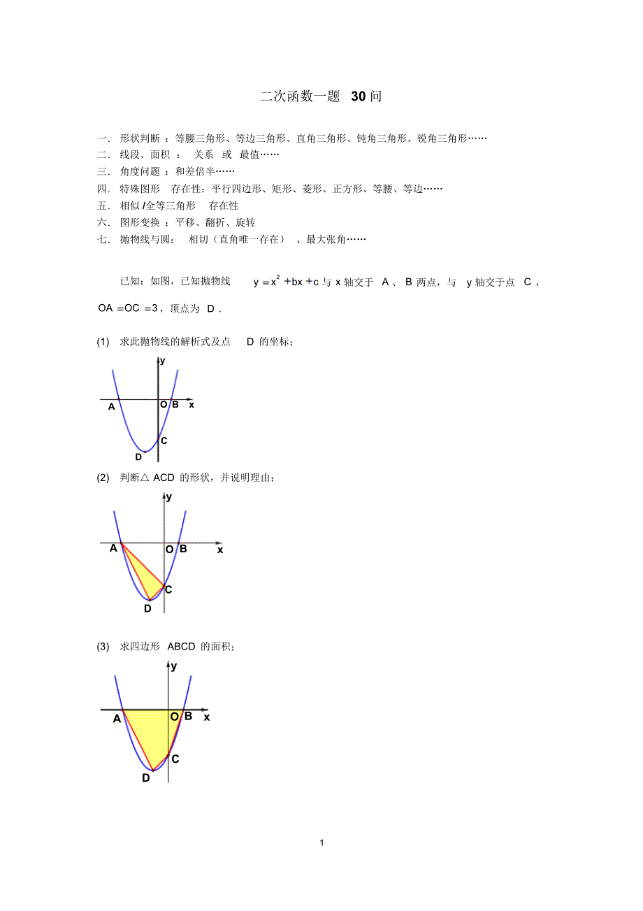 二次函数一题30问_第1页