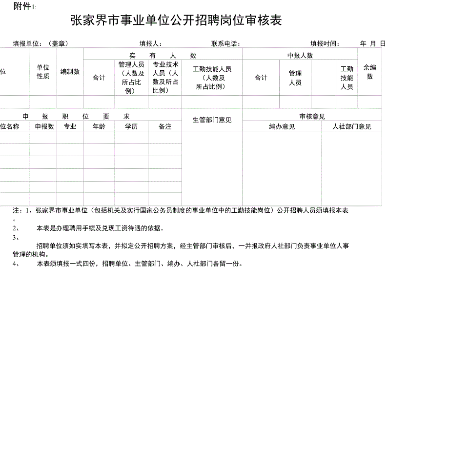岗位管理手册及文件附表附件 -附件1_第1页