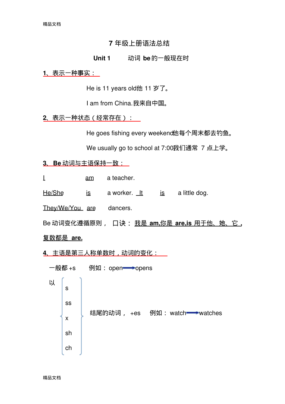 2022年苏教版--新译林英语7年级上册语法总结_第1页