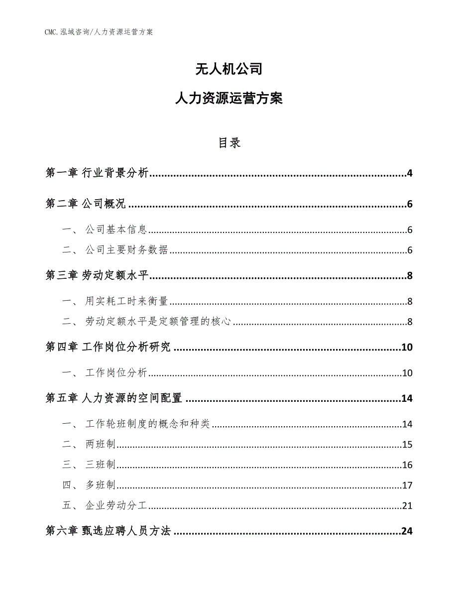 无人机公司人力资源运营方案（模板）_第1页