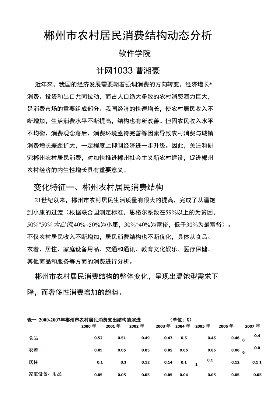 郴州市农村居民消费结构动态分析_第1页
