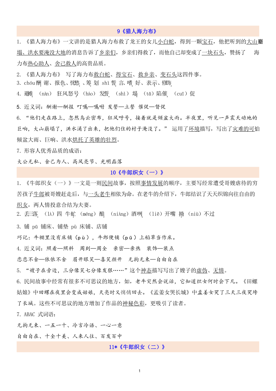 五上第3单元知识点_第1页
