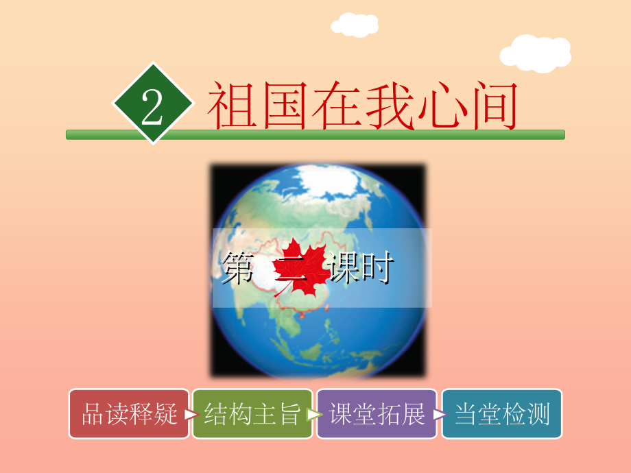 201X秋二年级语文上册 第四单元 第2课 祖国在我心间（第2课时）课件 北师大版_第1页