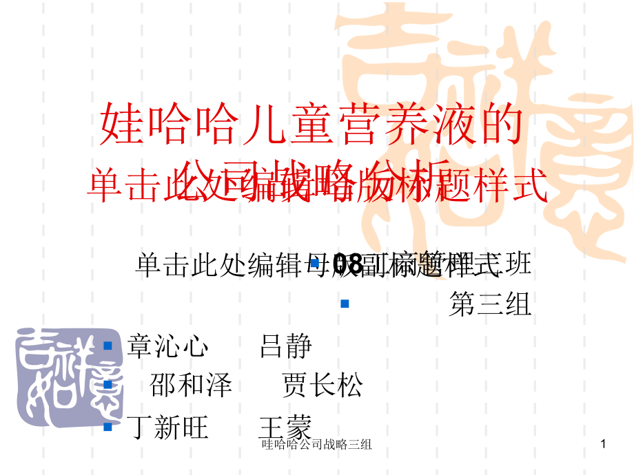 哇哈哈公司战略三组课件_第1页