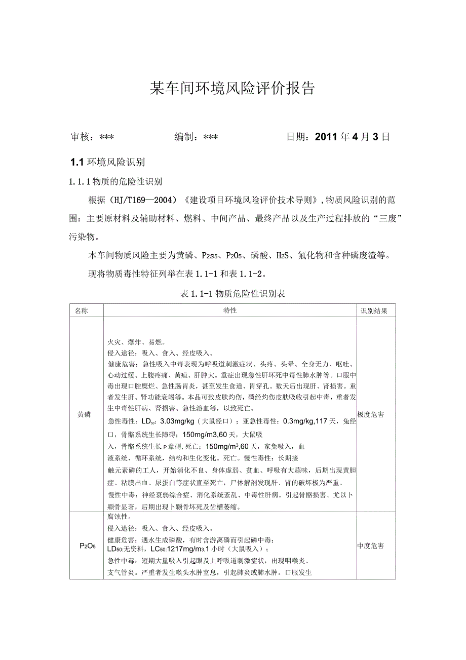 某公司环境风险评价报告(案例)_第1页