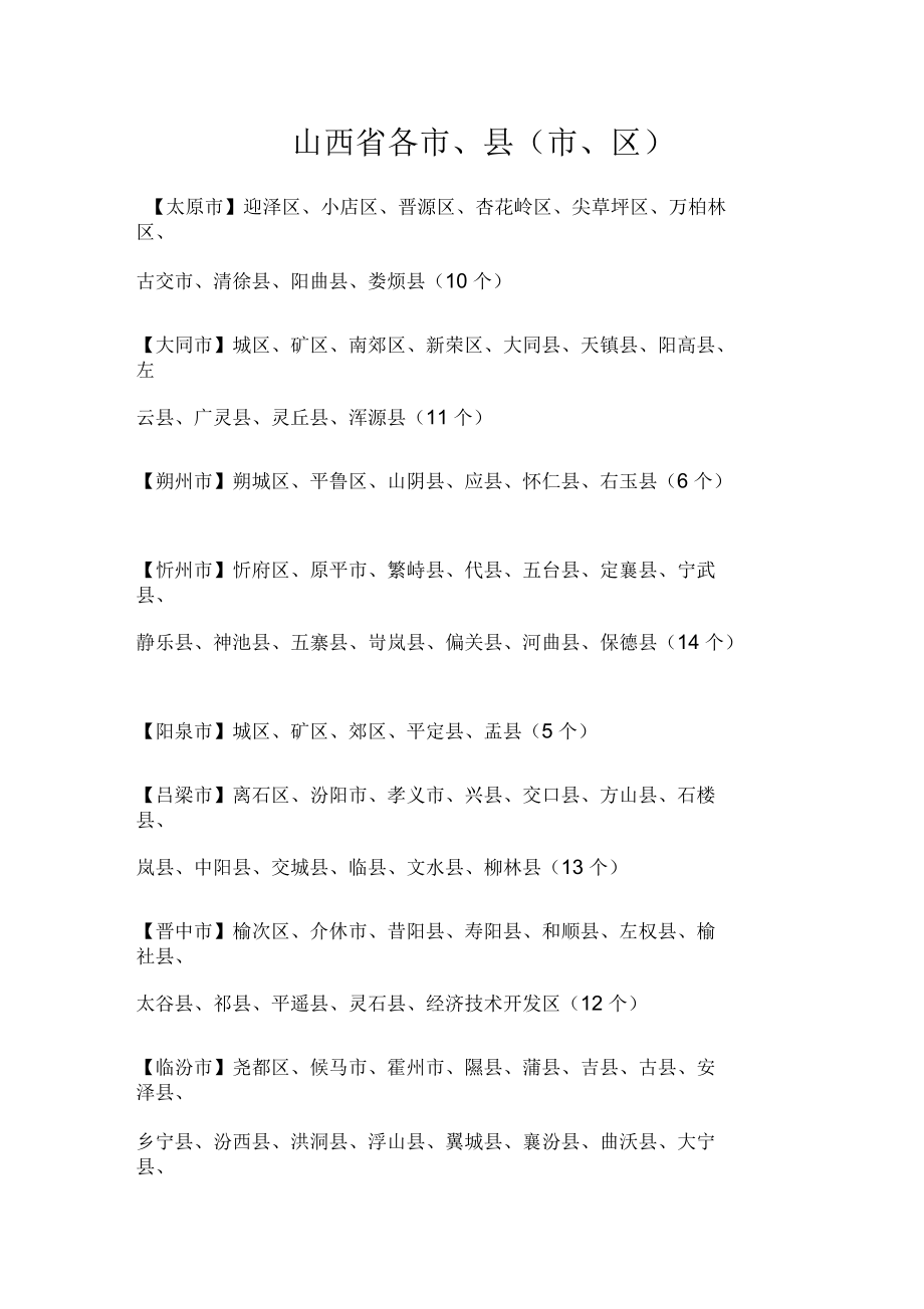 山西省各市县市区_第1页