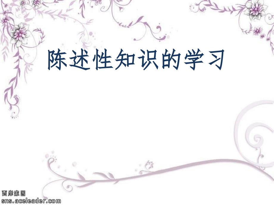 教育心理学陈述性知识的学习资料_第1页