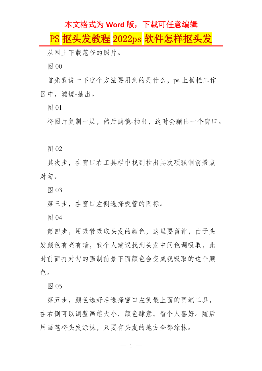 PS抠头发教程2022ps软件怎样抠头发_第1页