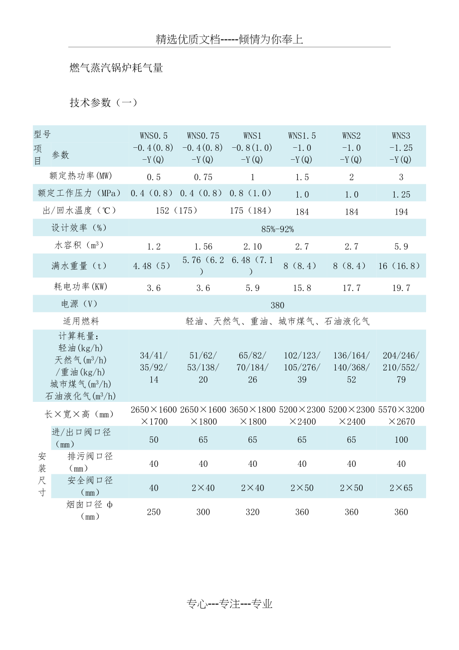 燃气蒸汽锅炉耗气量_第1页