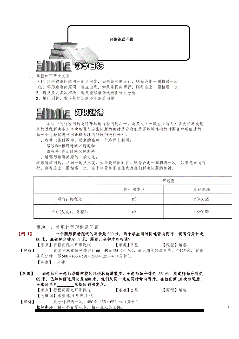 小学奥数3-2-4 环形跑道问题_第1页