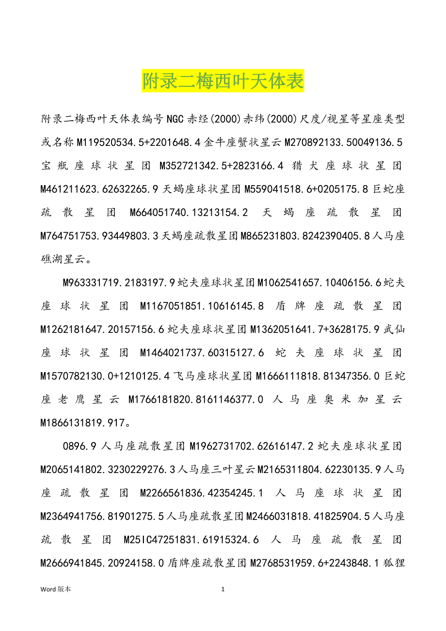 附录二梅西叶天体表_第1页