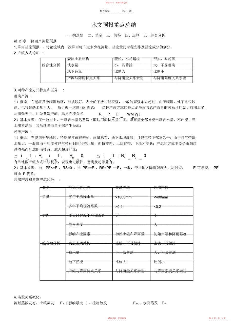 2022年水文预报重点总结_第1页