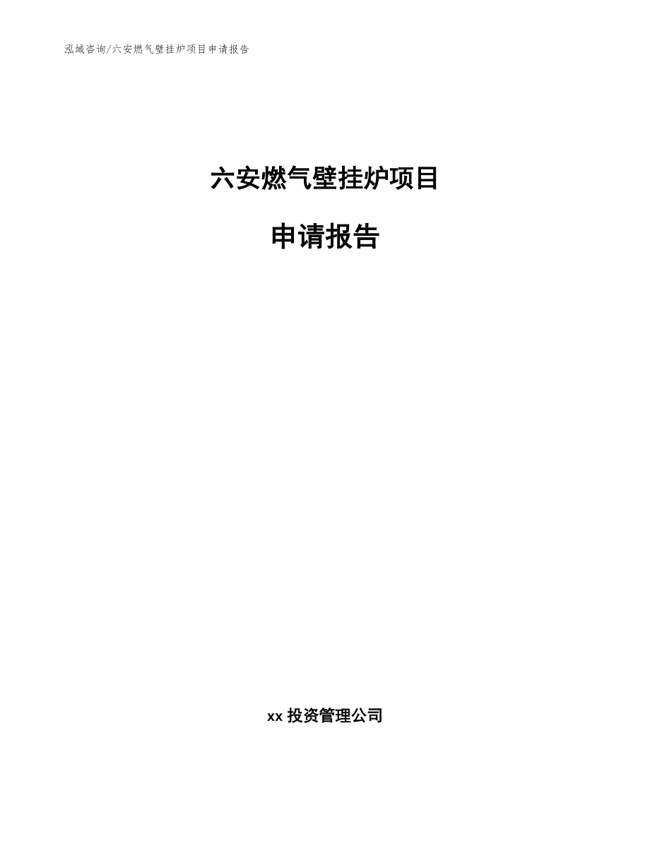 六安燃气壁挂炉项目申请报告（模板）_第1页