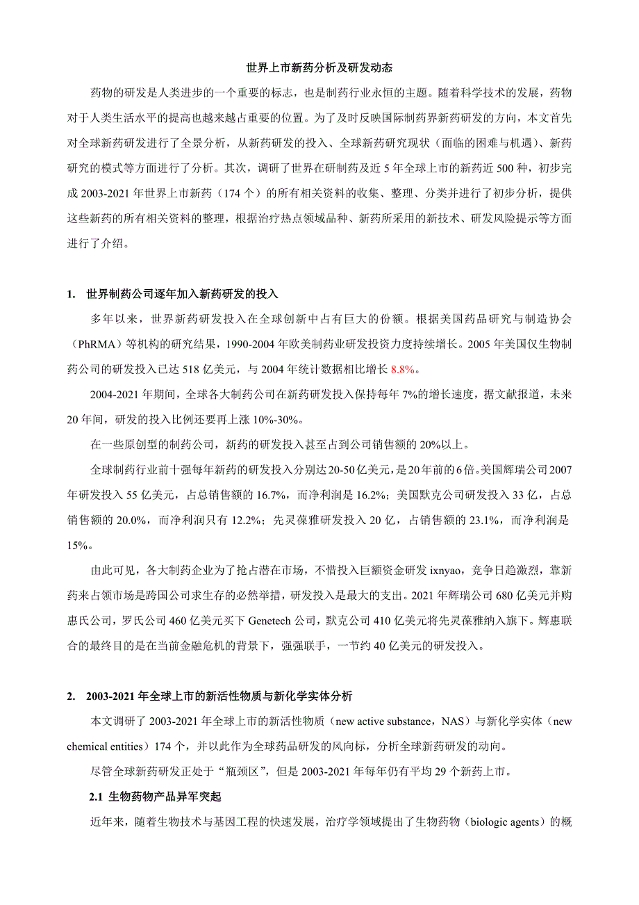111005 世界上市新药分析及研发动态_第1页
