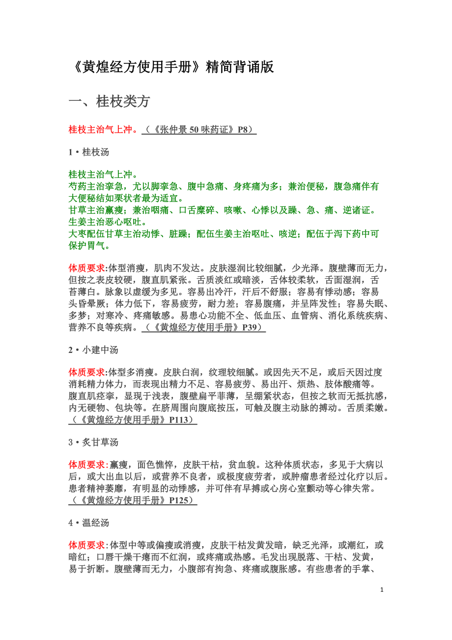《黄煌经方使用手册精简背诵版》_第1页