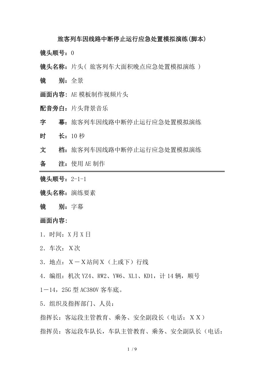 旅客列车因线路中断停止运行应急处置模拟演练_第1页