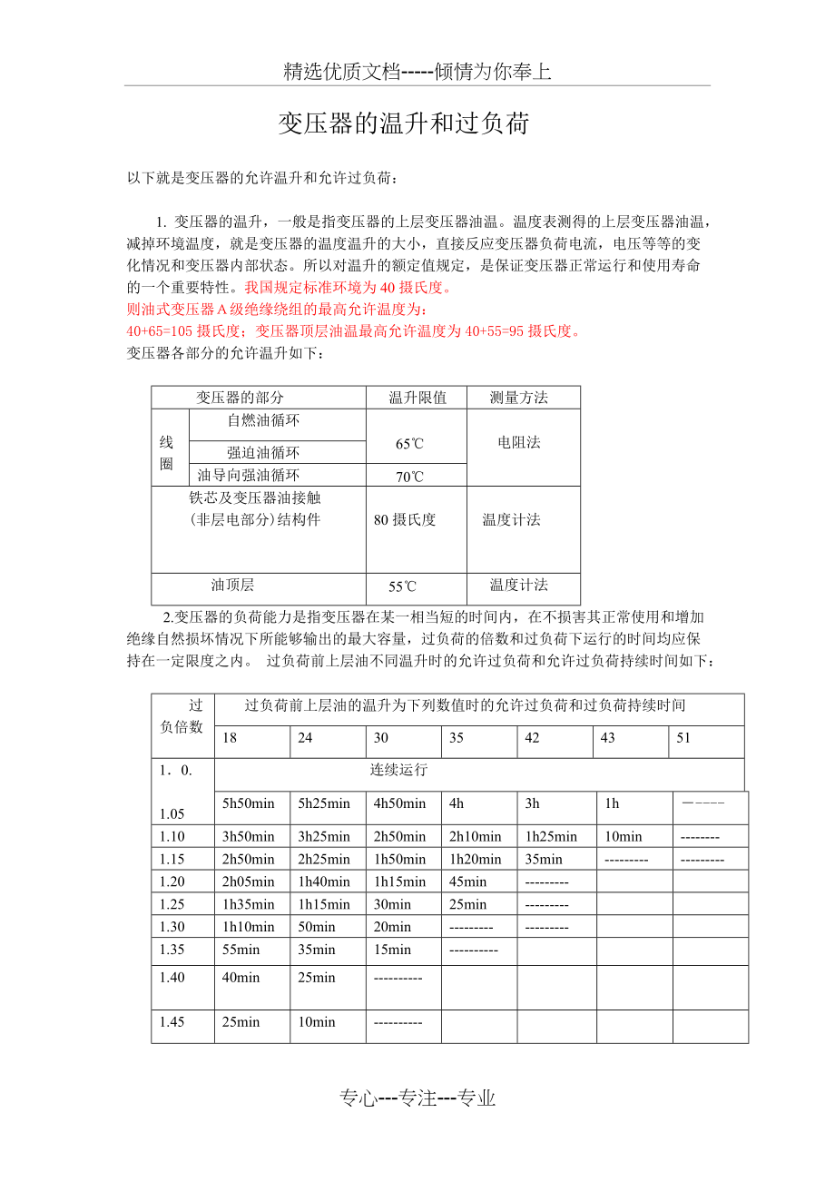 变压器的温升和过负荷_第1页