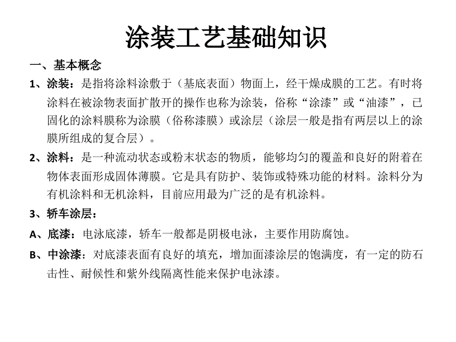 汽车涂装工艺基础知识PPT课件_第1页