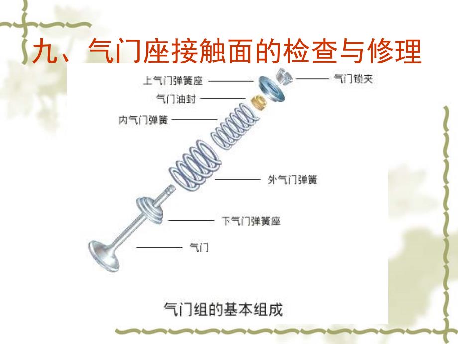 九、气门座接触面的检查与修理PPT课件_第1页