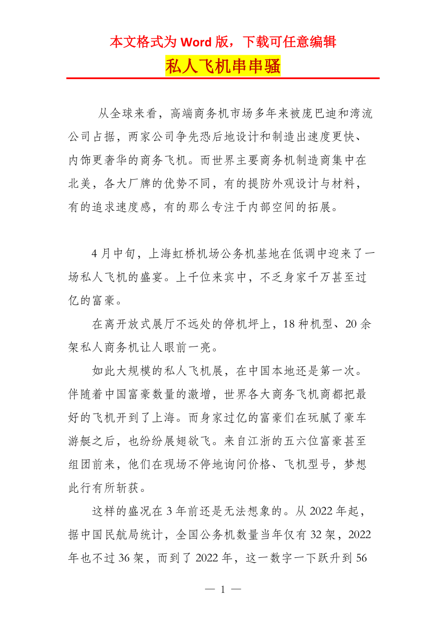 私人飞机串串骚_第1页