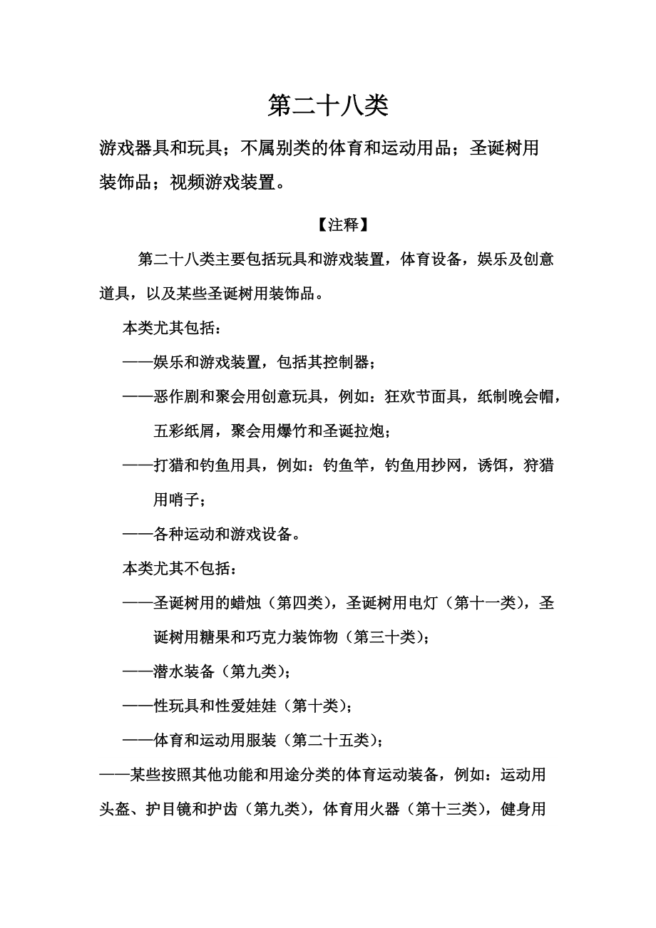 《商标分类28类》_第1页