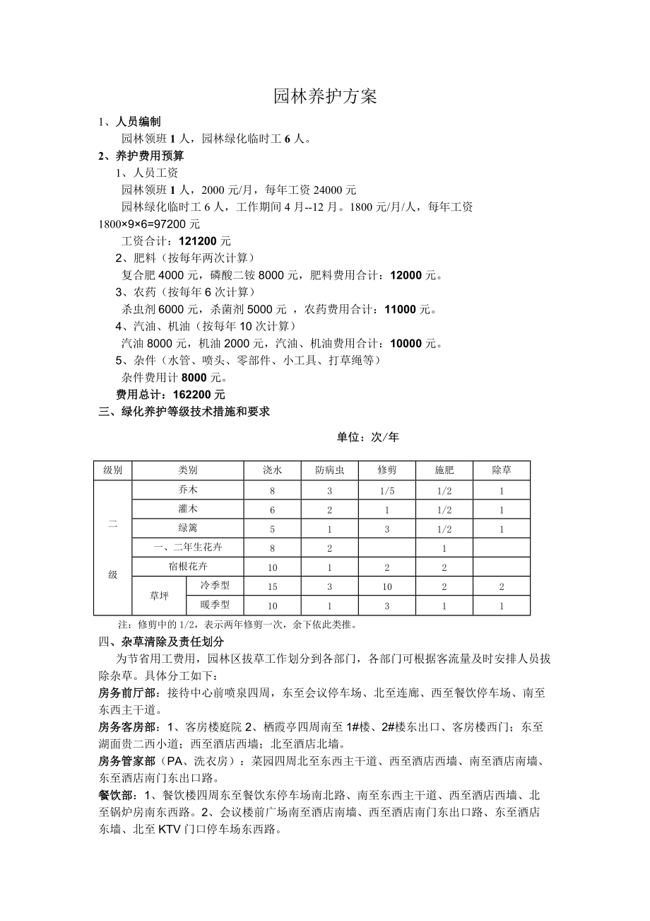 酒店园林养护方案资料_第1页