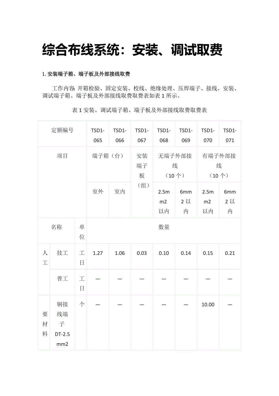 [全]综合布线系统：安装、调试取费_第1页