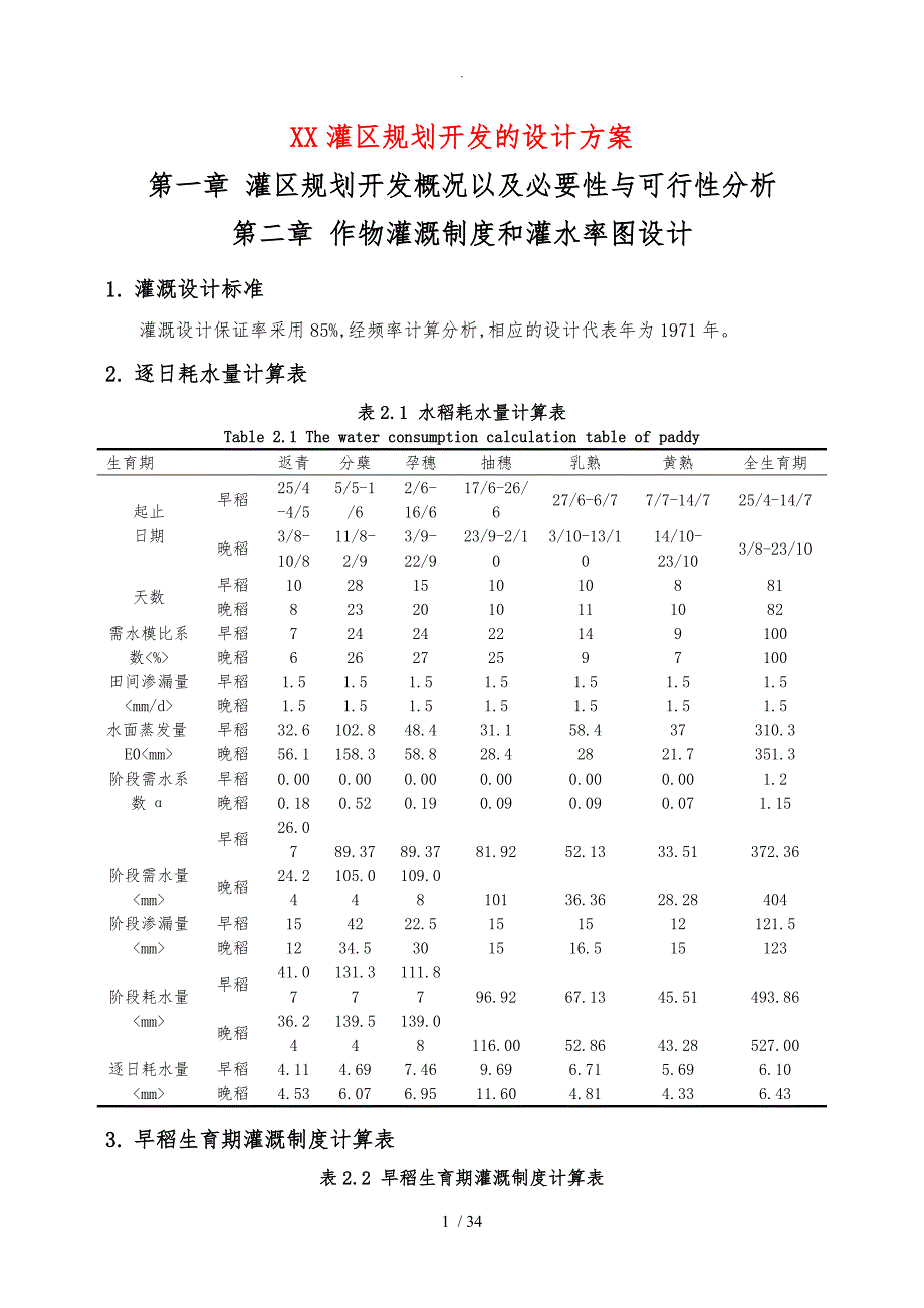 某灌区规划开发的设计书_第1页