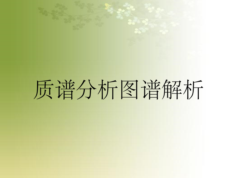 质谱分析图谱解析(精品)_第1页