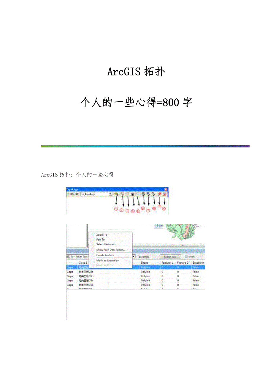 ArcGIS拓扑：个人的一些心得=800字_第1页
