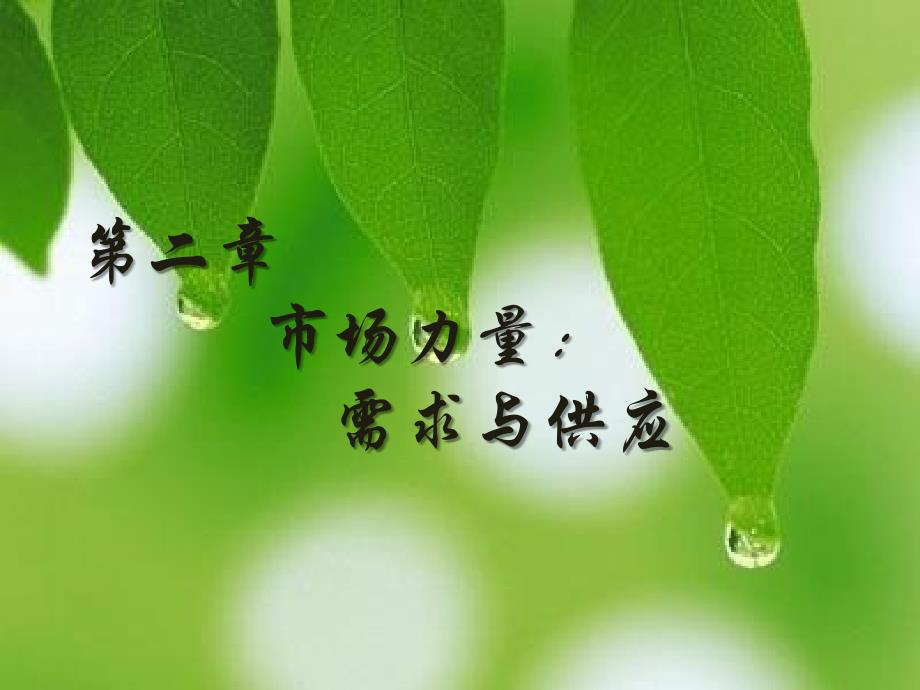 第二章市场力量：需求与供应讲课教案_第1页