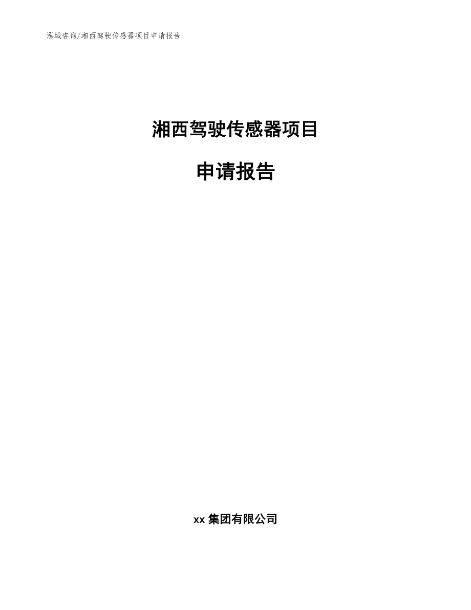 湘西驾驶传感器项目申请报告【参考模板】_第1页