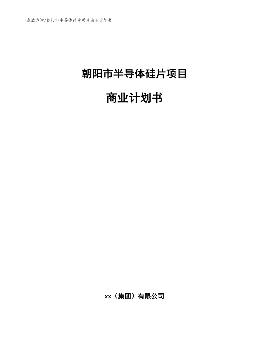 朝阳市半导体硅片项目商业计划书（参考范文）_第1页