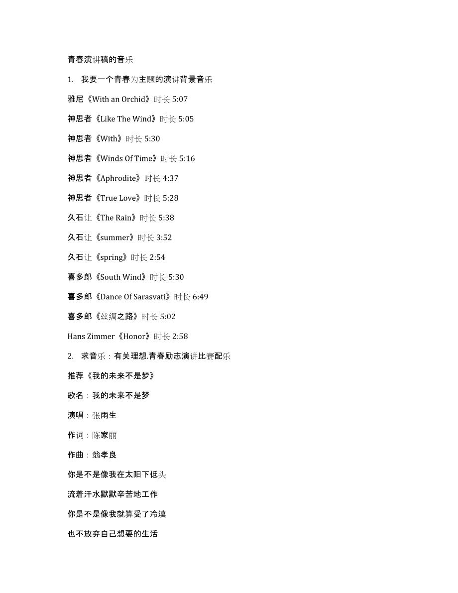 青春演讲稿的音乐_第1页