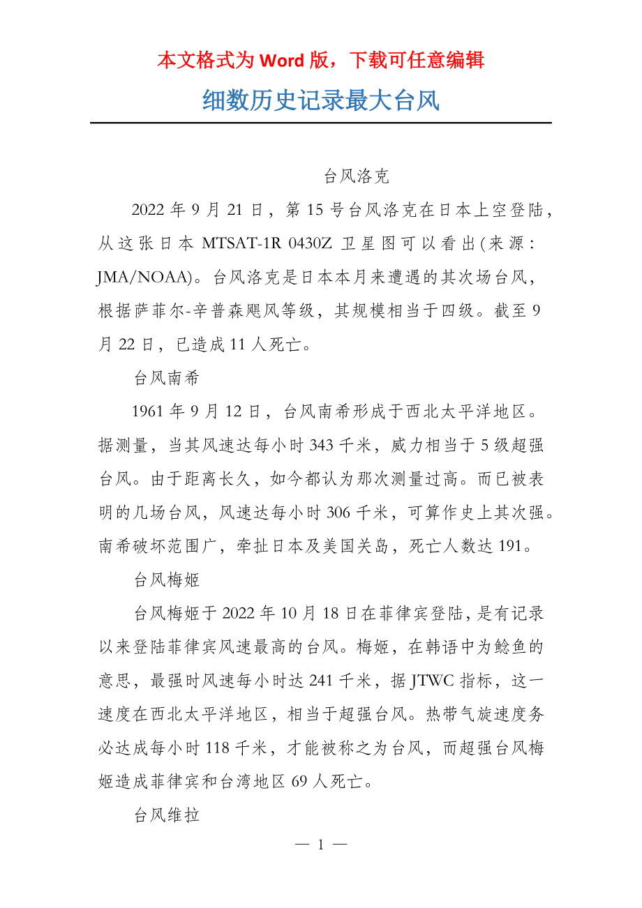 细数历史记录最大台风_第1页
