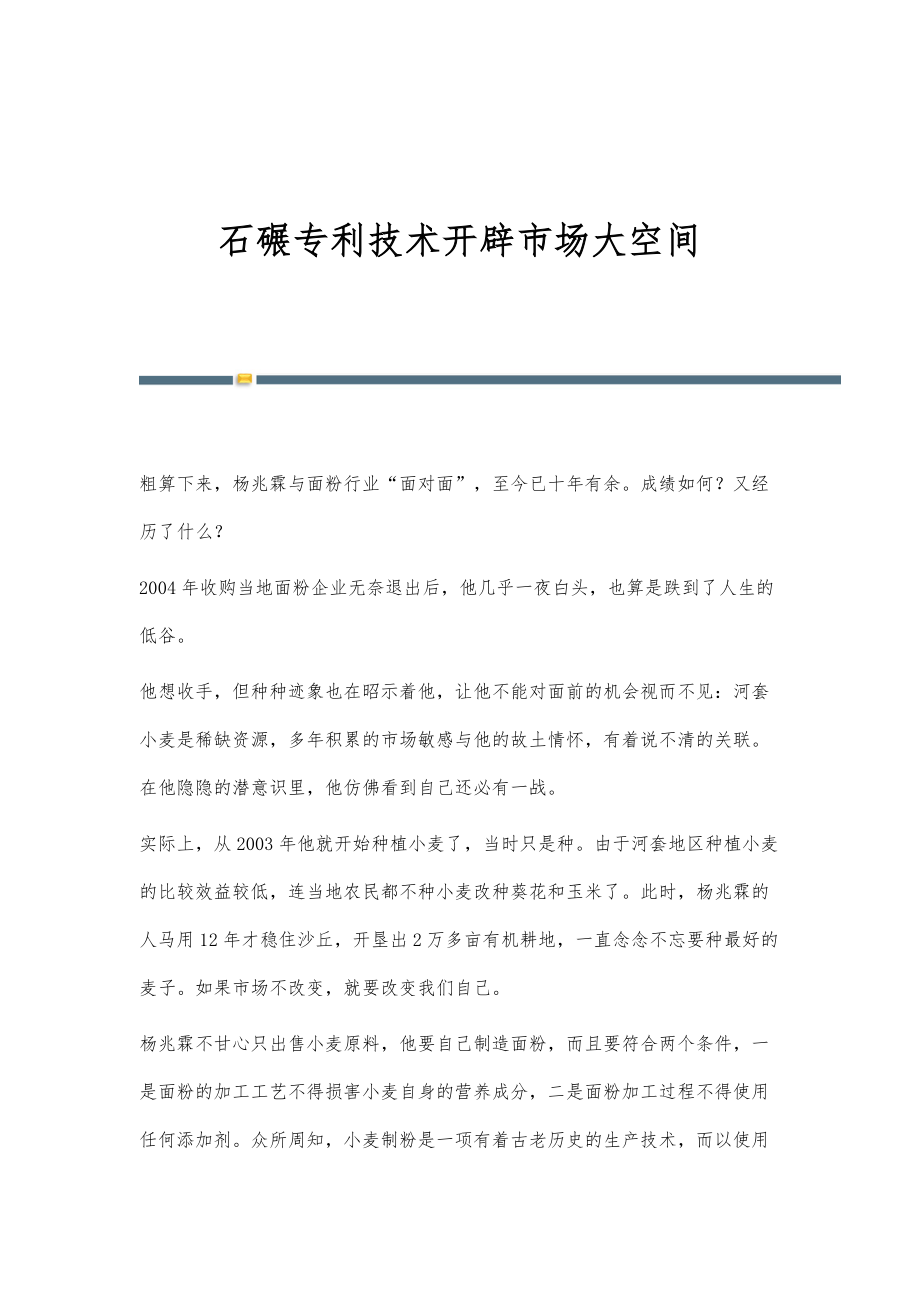 石碾专利技术开辟市场大空间_第1页
