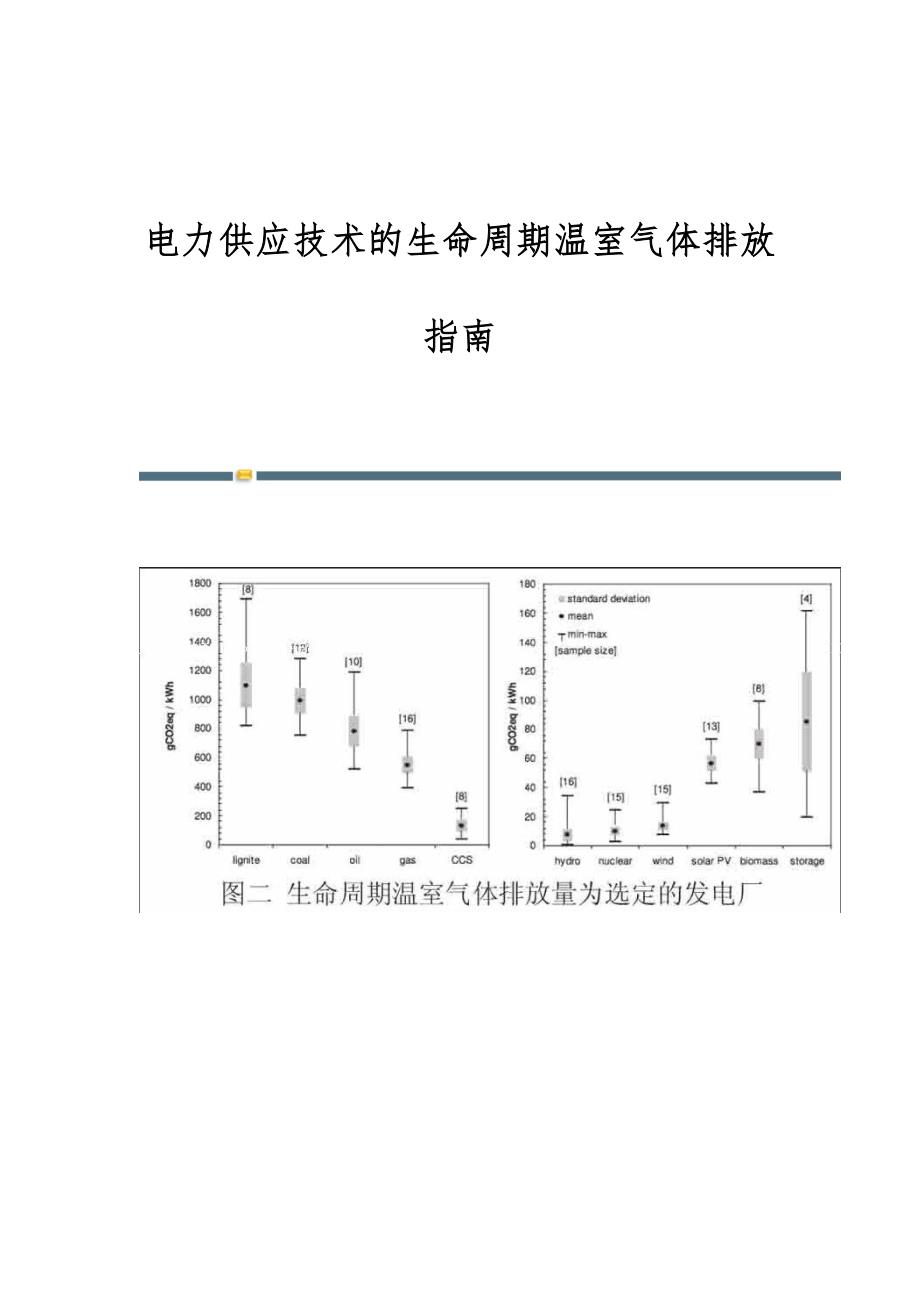 电力供应技术的生命周期温室气体排放指南_第1页