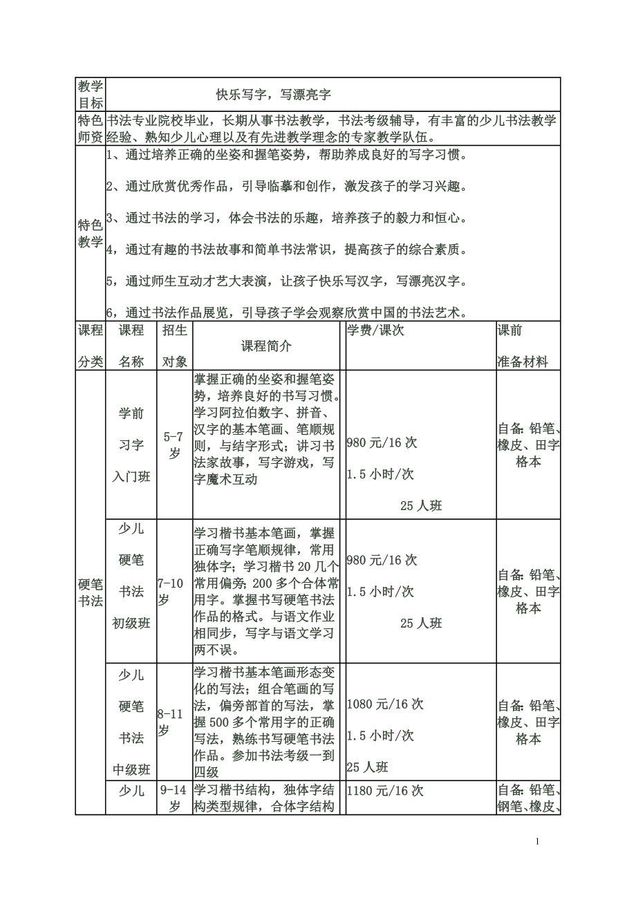 书法班介绍_第1页