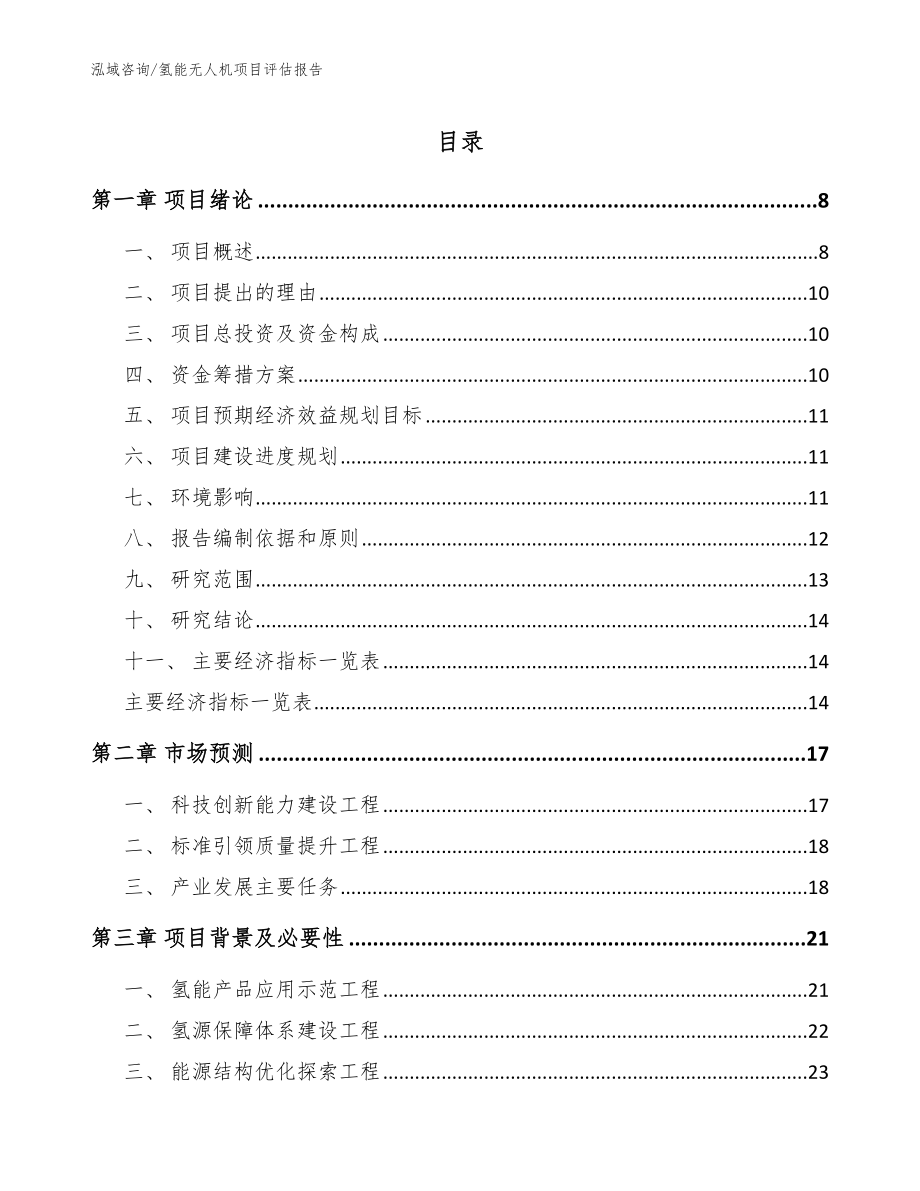 氢能无人机项目评估报告范文_第1页
