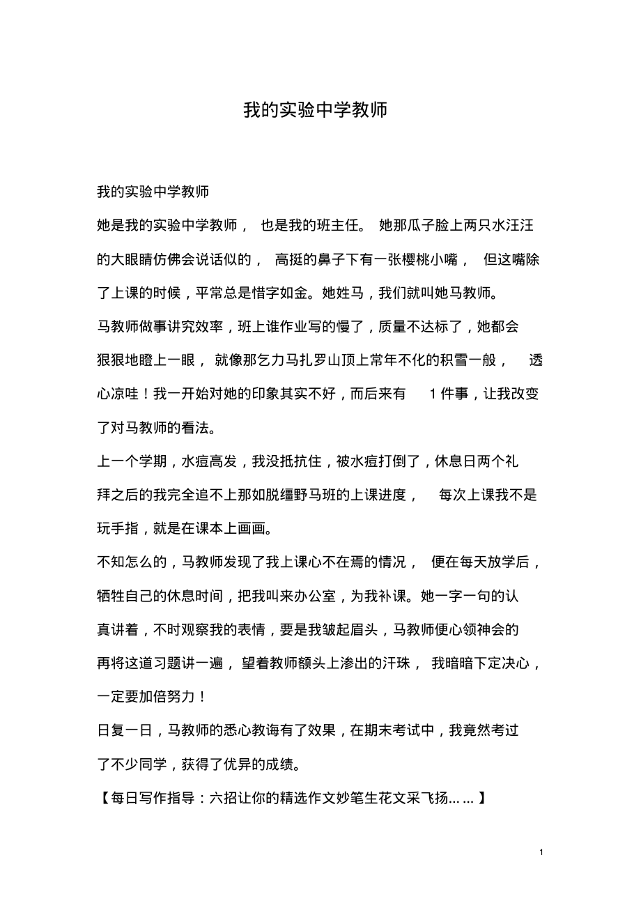 我的实验中学教师_第1页