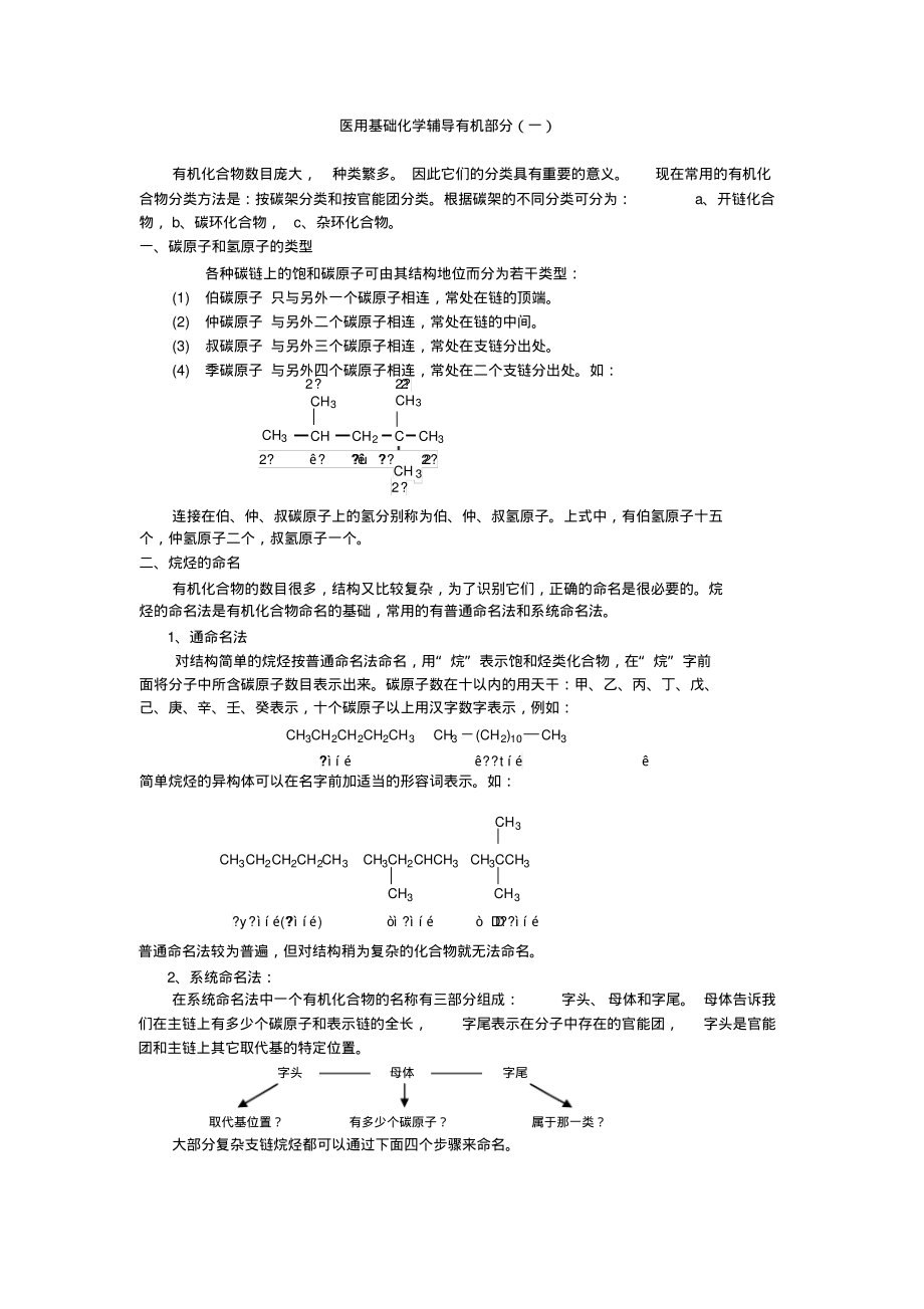 医用基础化学辅导有机部分_第1页