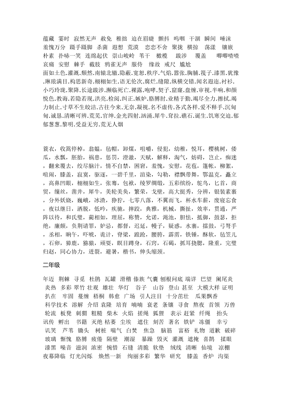 小学1至6年级的难写词语_第1页