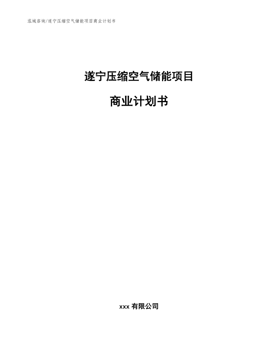 遂宁压缩空气储能项目商业计划书范文_第1页