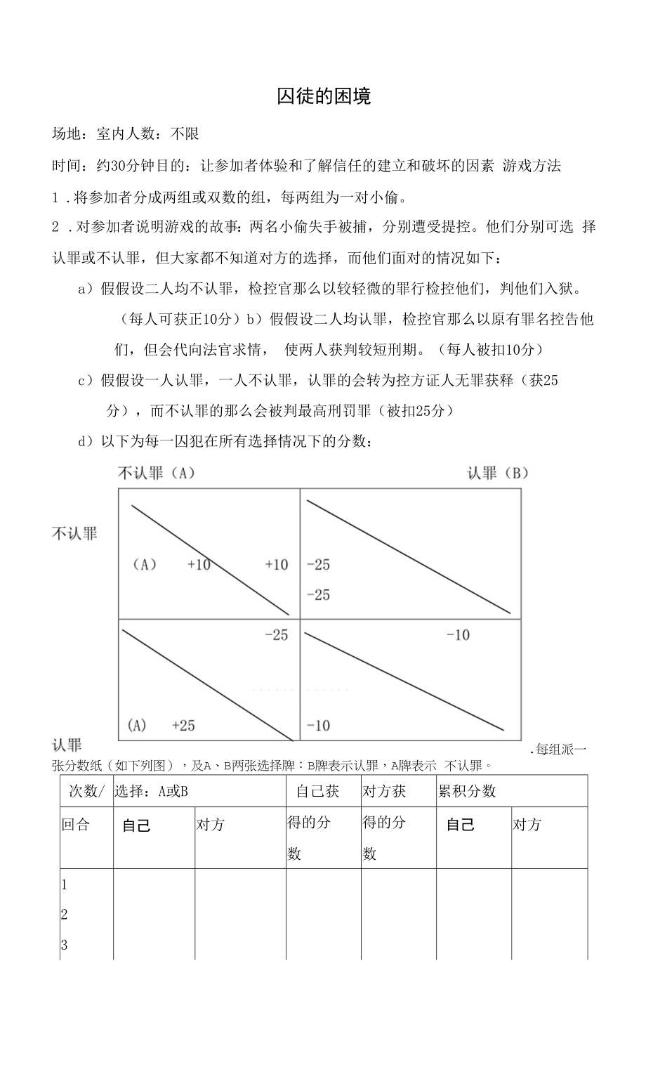 团体心理培训-囚徒的困境_第1页