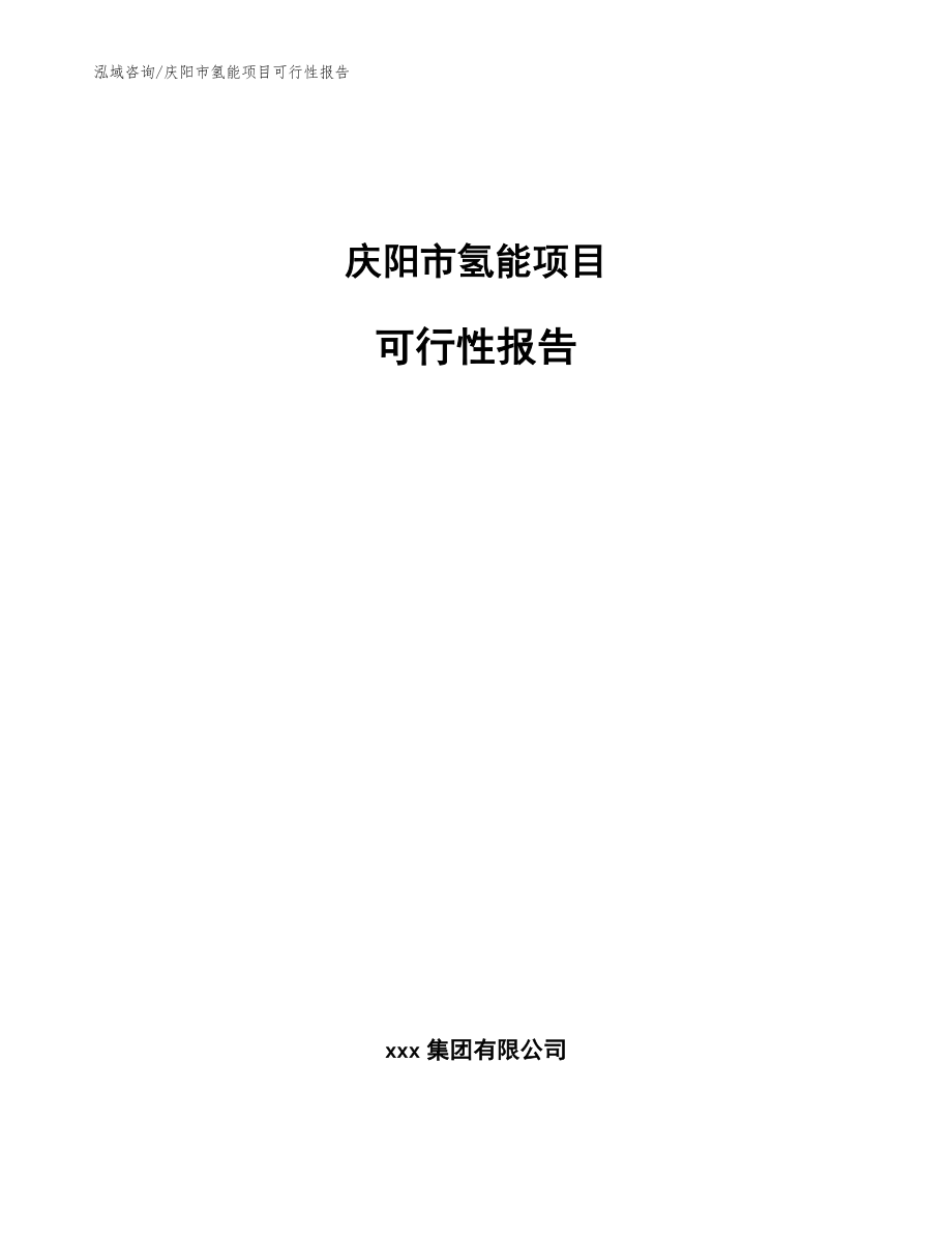 庆阳市氢能项目可行性报告模板_第1页