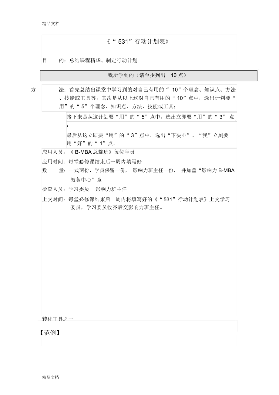 531行动计划表只是分享_第1页